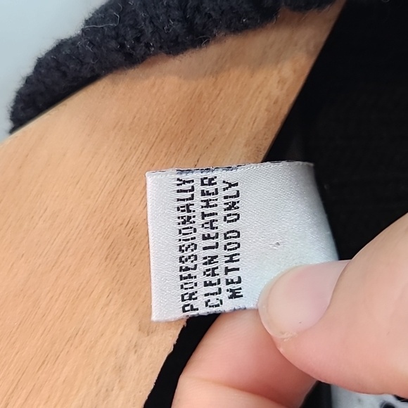 Chico’s Sweater Jacket Black Leather Ribbed Cardigan Size 1 Small - Picture 4 of 5